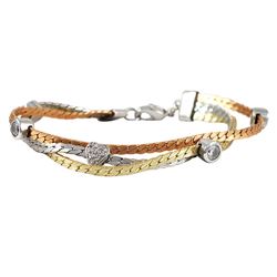 Three Row Flat Chain Bracelet
