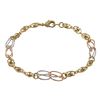 Image 1 : Tri Color Brass Disco Ball Link Chain Bracelet, 7.5"