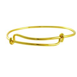 Gold Tone Plain Bracelet For Charms And Beads