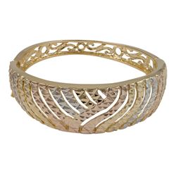 Tri Color Hammered Bangle