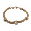 Image 1 : Rose Gold Plated Mesh Bracelet With 3 Round Circles Of Crystals