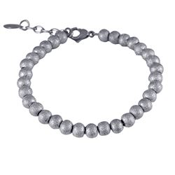 Stainless Steel Silver 5Mm Laser Ball Bracelet, 6.75