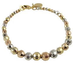 Brass Tri Color Ball Bracelet-7