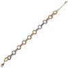 Image 2 : Tri Color Brass, Double Open Ovals And Circles Link Bracelet, 8