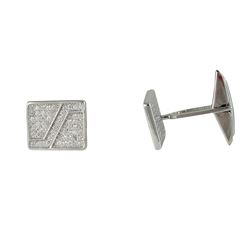 Sterling Silver White CZ Cufflink