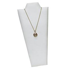 White Leatherette Necklace Easel. Can Accommodate Necklace And One Earring Card