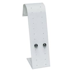 White Leatherette Multi Pair Earring Stand