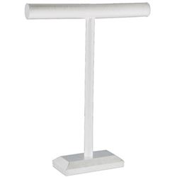 White Leatherette Tall T-Bar. Measures 14" Wide By 18" Tall.