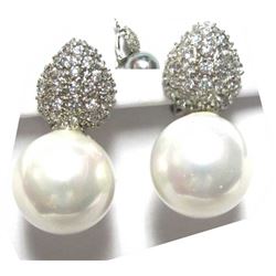 Sterling Silver-White Pearl Clip On