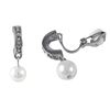 Image 1 : Silver Tone Alloy Hoop Clip Earrings With Crystals And Pearl -1