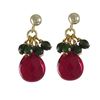 Image 1 : Garnet Combination Semi Precious Stones On Gold Filled Post Earrings, 1"