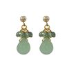 Image 1 : Green Chalcedony Combination Semi Precious Stones On Gold Filled Post Earrings, 1