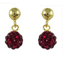 Sterling Silver-GD Crystal Ball Earrings