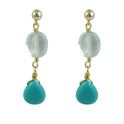 Double Semi Precious Earring