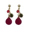 Image 1 : Ruby Stones On Gold Filled Post Earrings