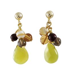 Assorted Semi Precious Stones On Gold Filled Ball Post Earrings -0.98