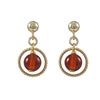 Image 1 : Carnelian 6Mm Semi Precious Ball In 10Mm Braided Ring, On Gold Plated Sterling Silver Ball Post Earr