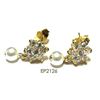 Image 1 : Sterling Silver-GD-CZ Flower Earring