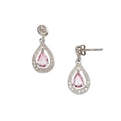 Sterling Silver Pink CZ Earrings