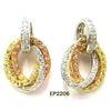 Image 1 : Tri CZ Ovals Earring