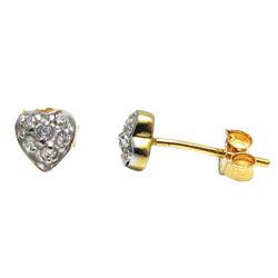 Sterling Silver-Heart Cz Earrings