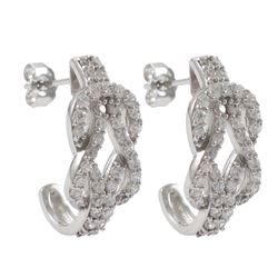 Sterling Silver   Cz Earring