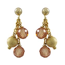 Gold Plated Lazer Ball Post Earrings