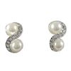 Image 1 : Pearl Rhinestone Post Earrings-0.75