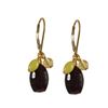 Image 1 : Fire Agate Combination Semi Precious Stone On Gold Plated Sterling Silver Lever Back Earrings-1.25"