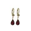 Image 1 : Garnet 6X9 Teardrop CZ On Gold Tone Brass Lever Back With Crystal Earrings- 1.08