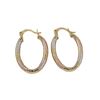 Image 1 : Tri Color Oval Hoop Earing Brass-1.1