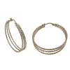 Image 1 : Tri Colored Brass Hoop Wire Earrings