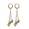 Image 1 : Brass Tri Color Ball Earrings-2.28