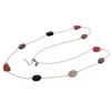 Image 1 : Cherry Quartz And Amy Combination Semi Precious Faceted Chunky Stones On Gold Plated Brass Chain- 36