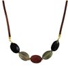 Image 1 : Oval Semi Precious Stones On Suede Necklace-16