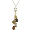 Image 1 : Natural Combination Semi Precious Stones Lariat Style On Gold Tone Brass Chain -16