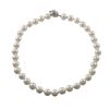 Image 2 : White 12Mm Shiny Shell Pearls Necklace With Sterling Silver Cage Lock, 18