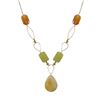 Image 1 : Citrine Combination Semi Precious Stones On Gold Plated Brass Chain