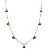 Image 1 : Assorted Dark Colors Crystal Beads Dangling. Gold Tone Brass Necklace.