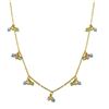 Image 1 : Assorted Lt. Colors Crystal Beads Dangling. Gold Tone Brass Necklace.