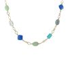 Image 1 : Aqua Combination Of Semi Precious Stones On Gold Tone Brass Chain- 16