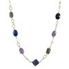 Image 1 : Sodalite(Blue) Combination Of Semi Precious Stones On Gold Tone Brass Chain- 16" 3"