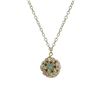 Image 2 : Brass Multi Color Flower Ball Necklace