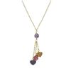 Image 1 : Multi Color, 2 Crystal Heart 2 6Mm Crystal Ball Necklace