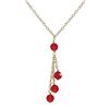 Image 1 : Red 6Mm Preciosa Facetted Beaded Gold Tone Brass Necklace