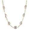 Image 1 : White 16X20 Baroque Shell Pearls On Gold Tone Brass Chain -20"
