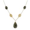 Image 1 : Labradorite(Grey) Teardrop Semi Precious Stone Y Necklace, Gold Plated Brass Chain, 18