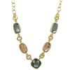 Image 1 : Gold Plated Brass Necklace In Champagne And Grey Color