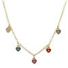 Image 2 : Multi Color Enamel Hearts On Gold Tone Brass Necklace. 15