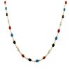 Image 1 : Multi Color Enamel Ovals, Gold Plated Brass Necklace, 16" 2"